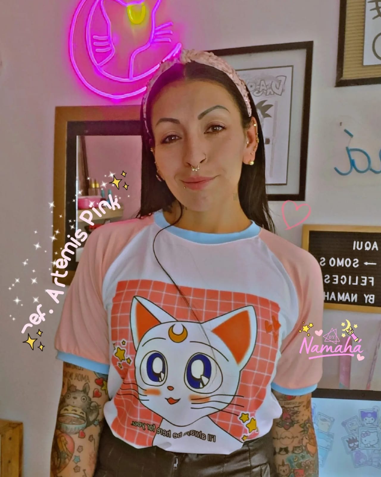 Camiseta De ARTEMIS PINK SAILORMOON Namah Camisetas camiseta-de-artemis-pink-sailormoon-namah-camisetas